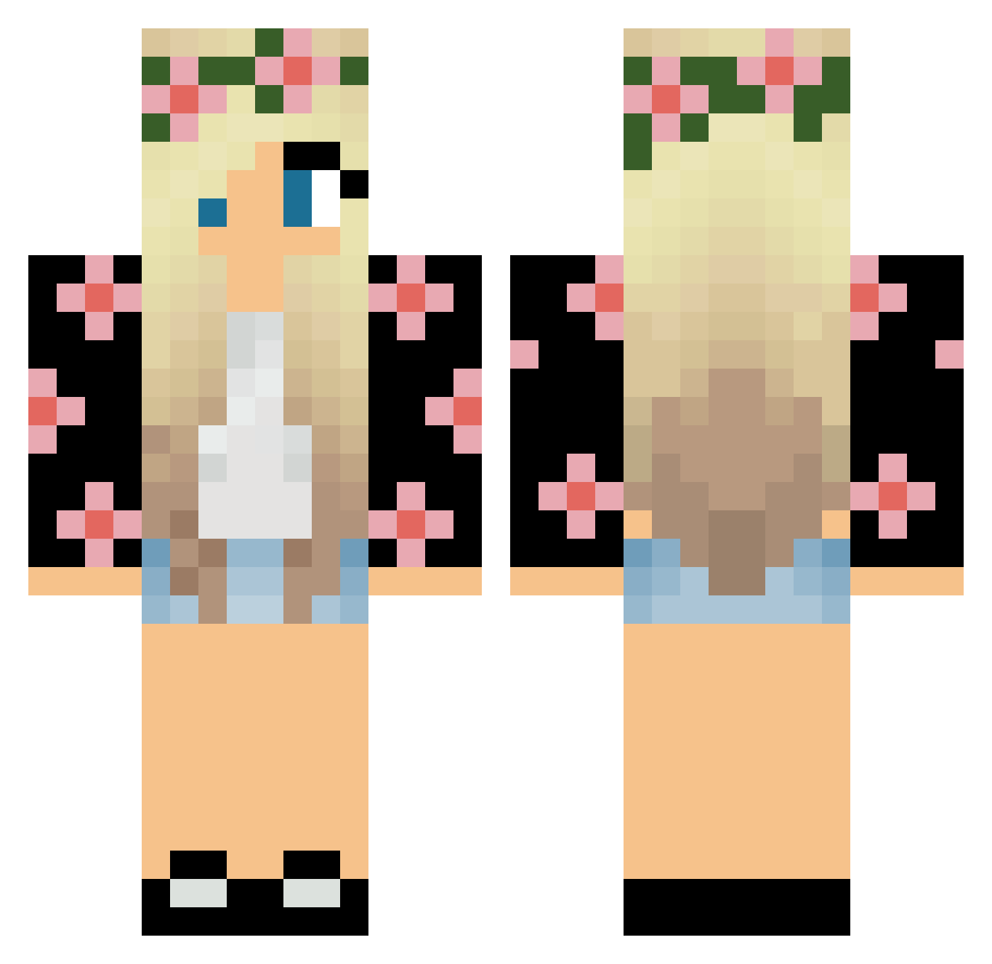 bonbons Minecraft skin, front and back view