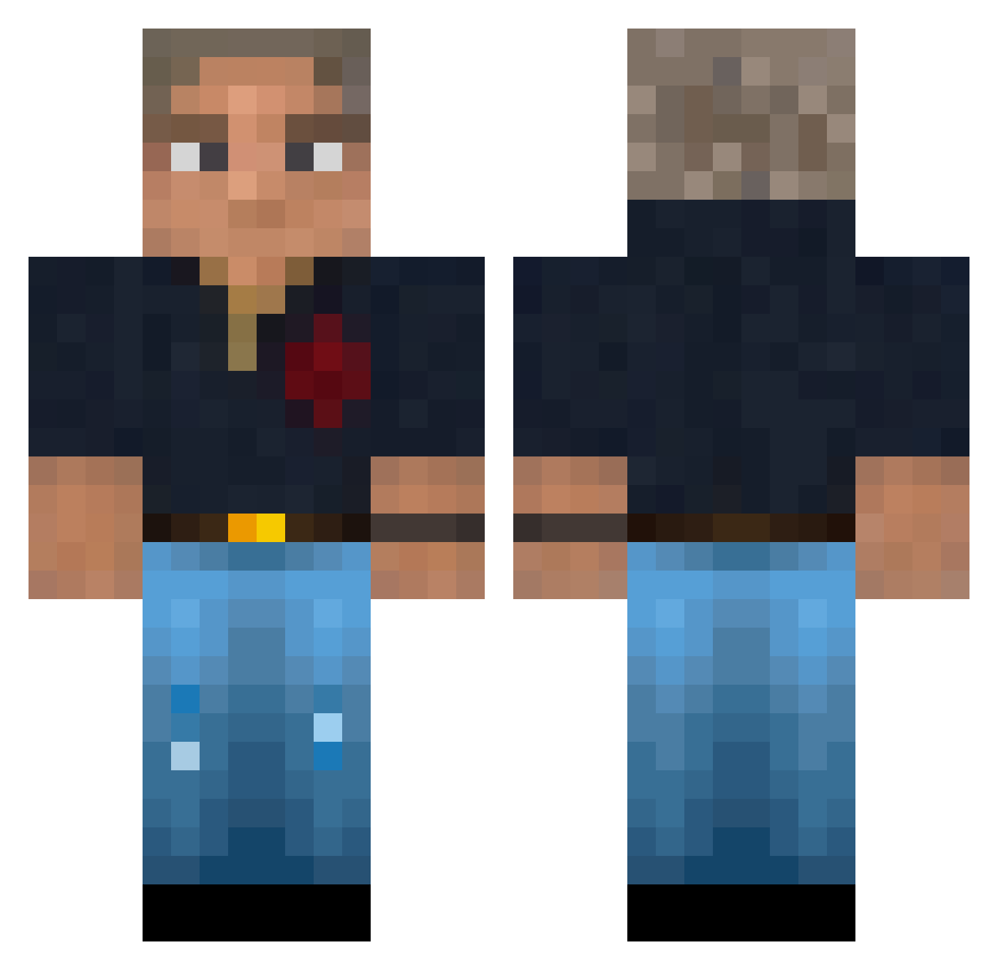 man_with_job Minecraft skin, front and back view