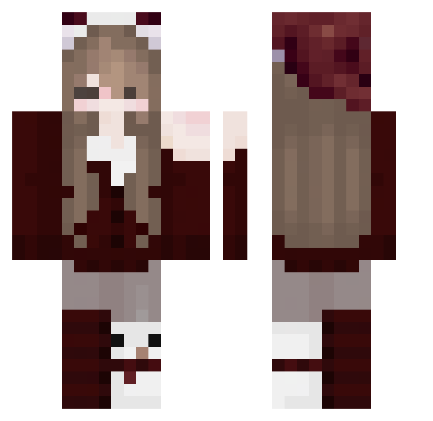 vRoxana_ Minecraft skin, front and back view