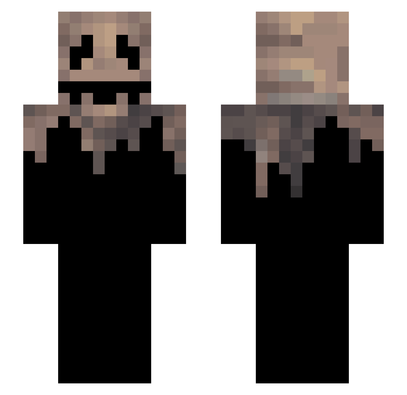wc03 Minecraft skin, front and back view