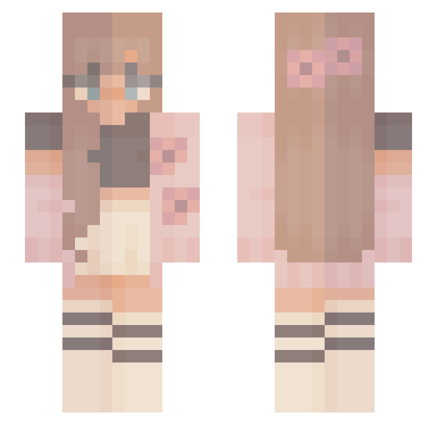 AngelicBrianna Minecraft skin, front and back view