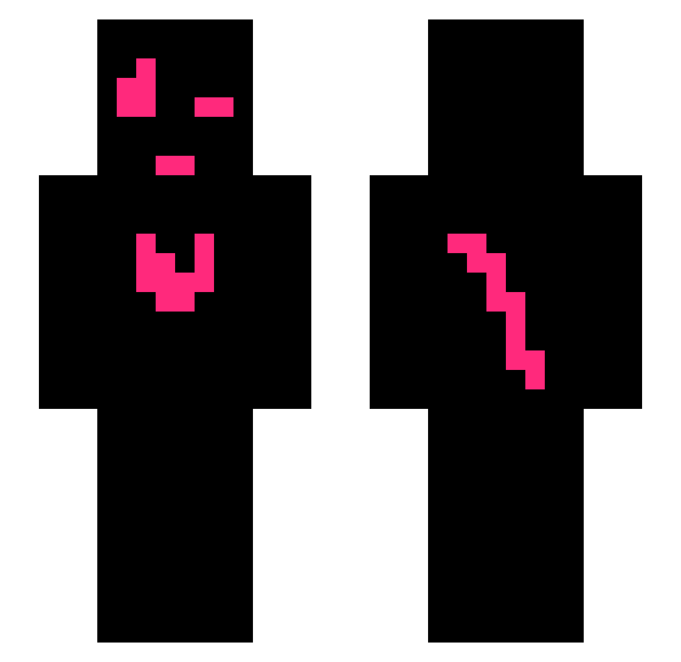 Vime76 Minecraft skin, front and back view
