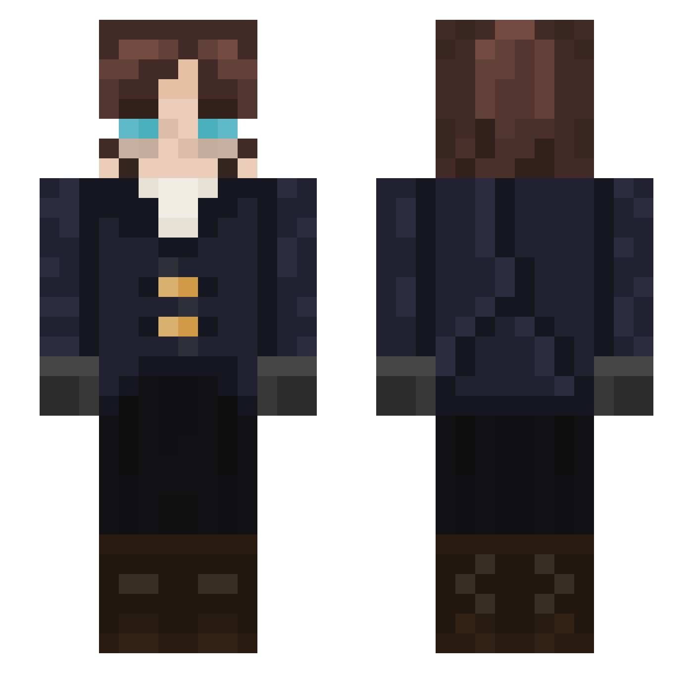 Kattanna_Queen Minecraft skin, front and back view