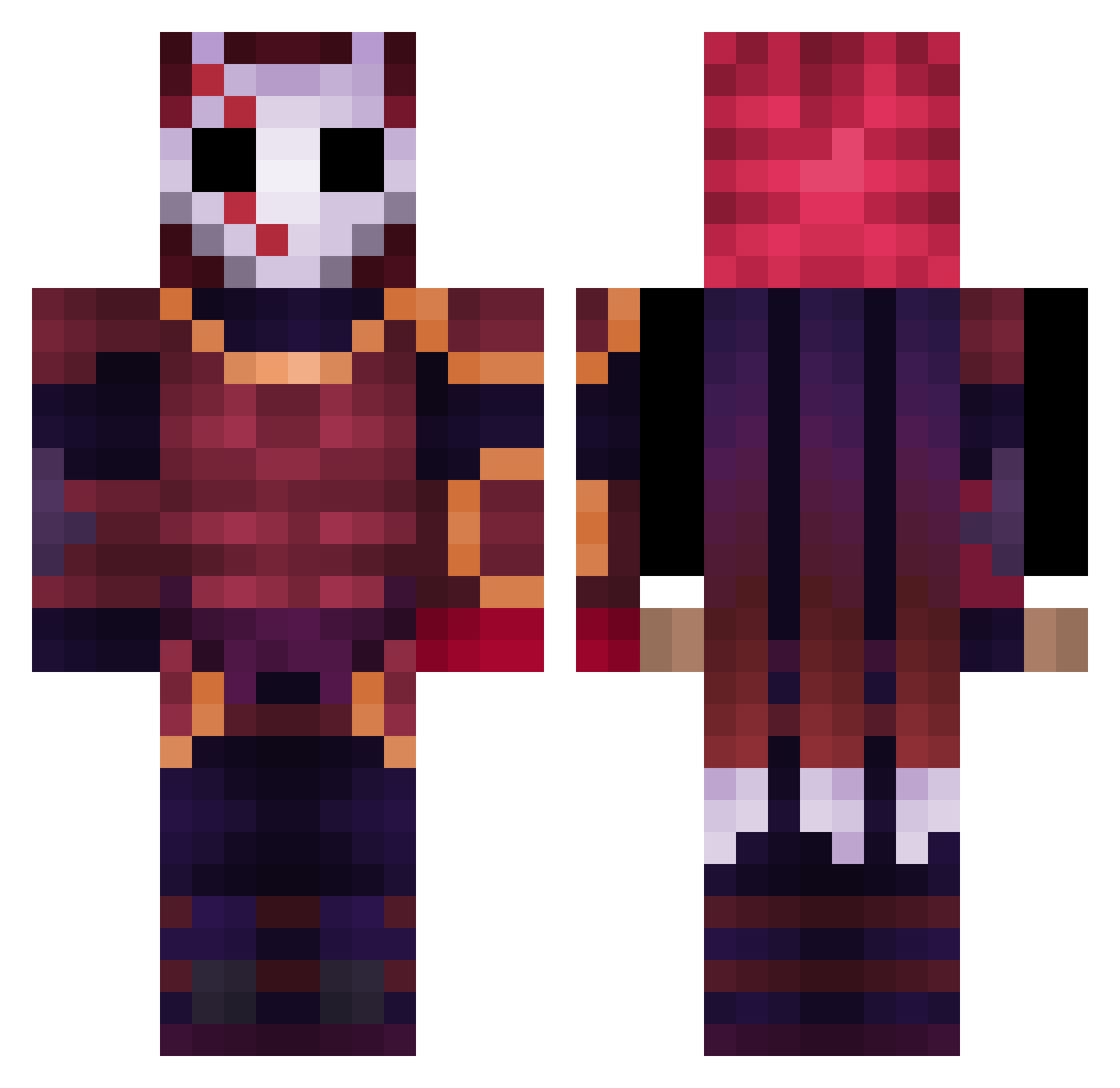 LeeSid Minecraft skin, front and back view