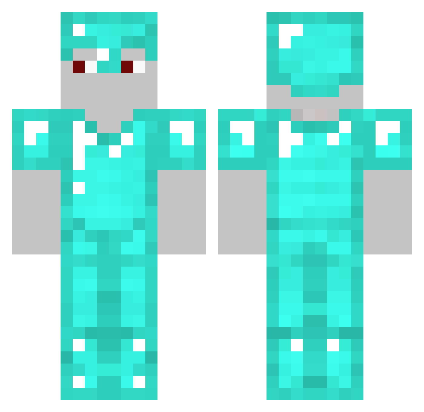 Lemon34K Minecraft skin, front and back view