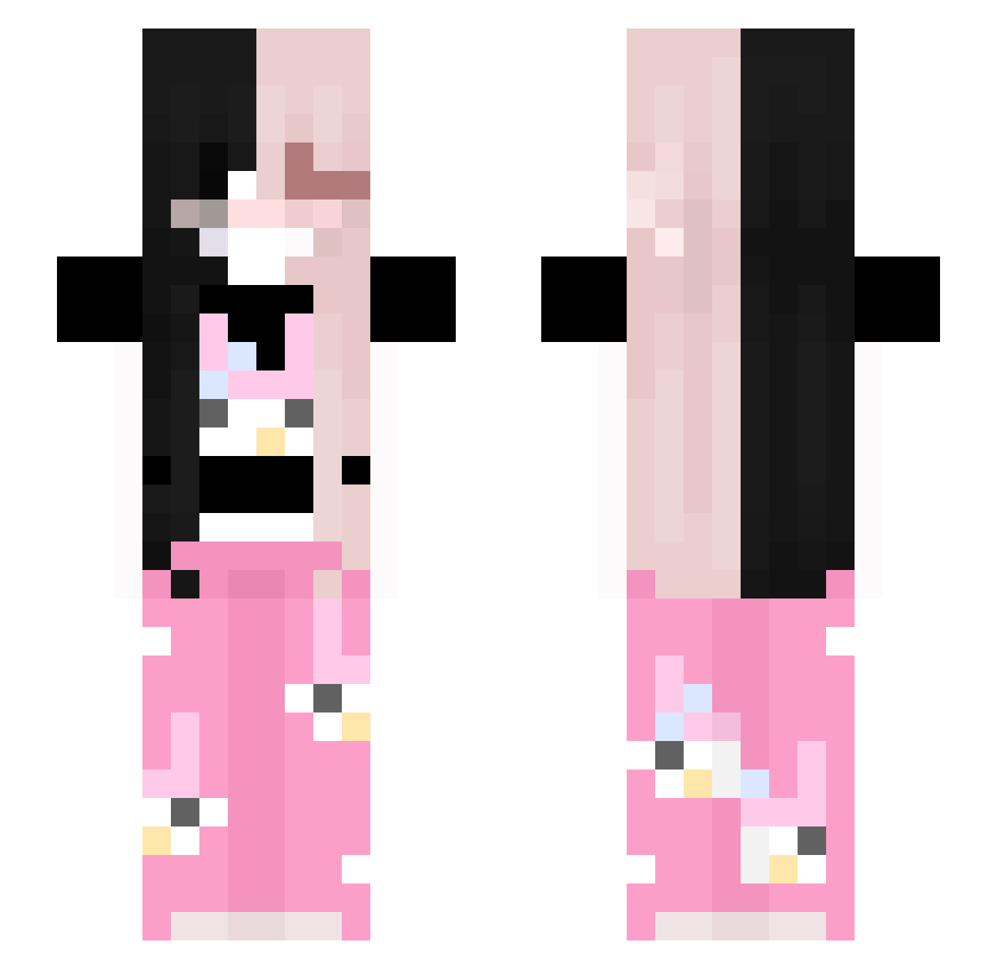 ImCamilaahh Minecraft skin, front and back view