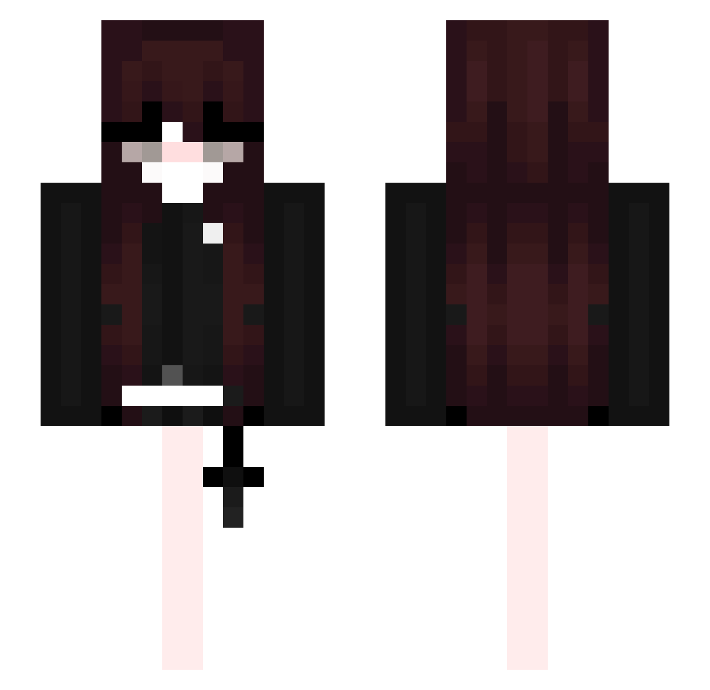 miiav Minecraft skin, front and back view
