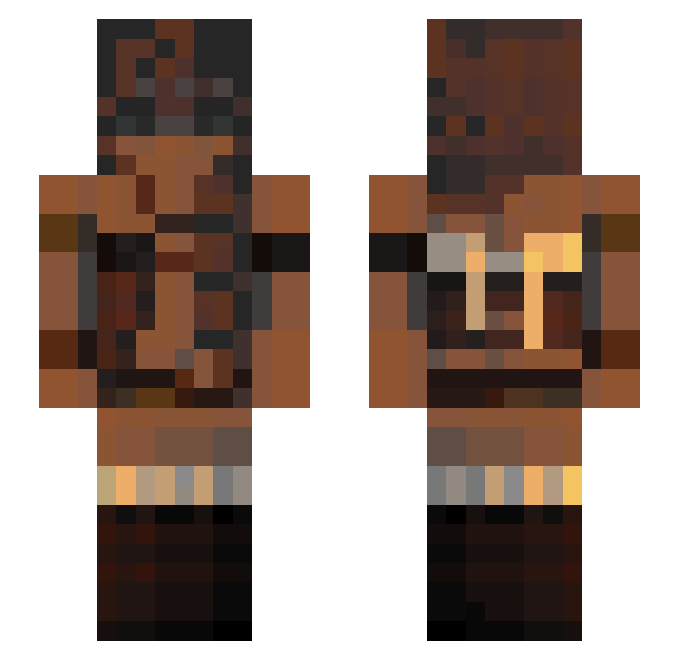 gloobed Minecraft skin, front and back view