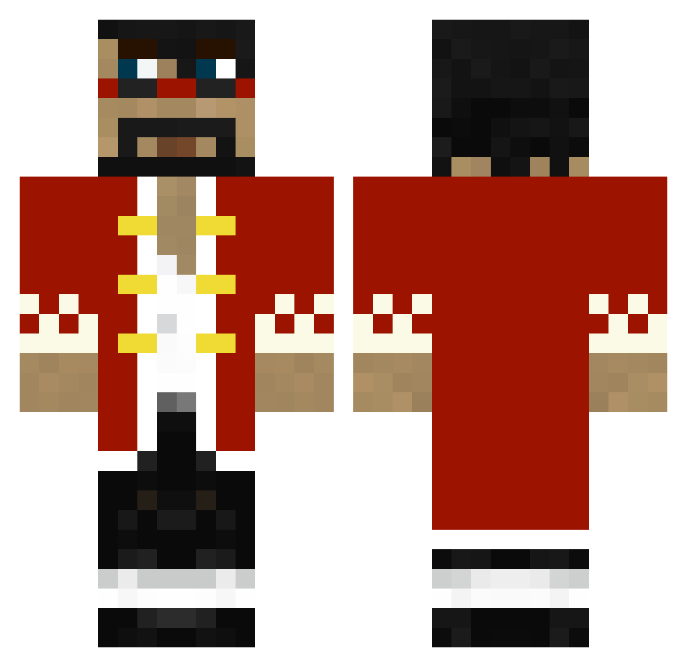 CaptainSparklez Minecraft skin, front and back view