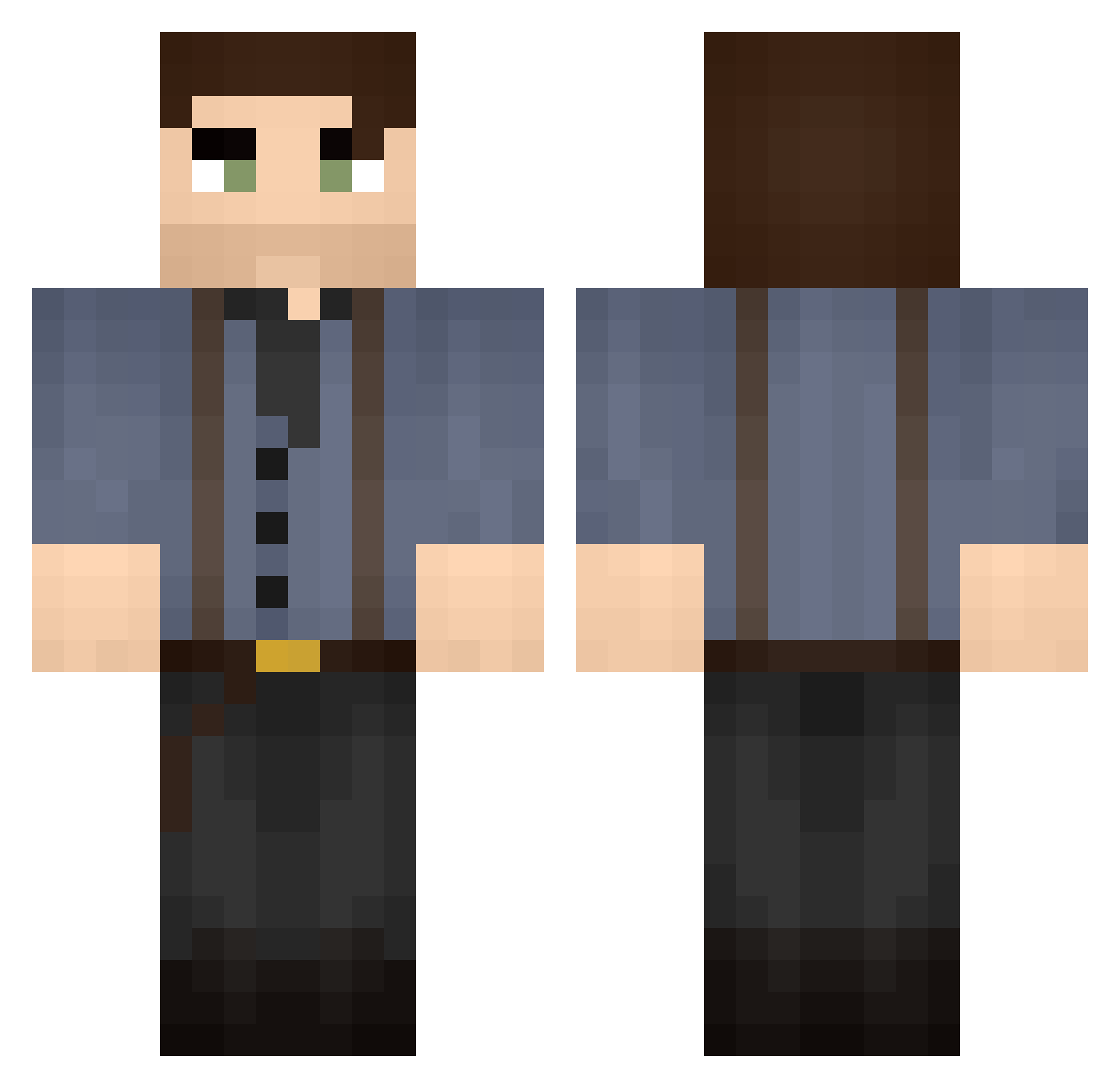 Fritell Minecraft skin, front and back view