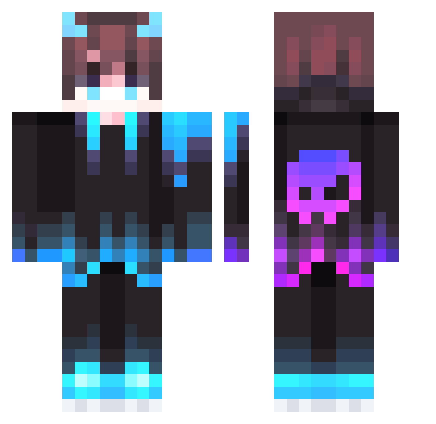 SuperKittyCat8 Minecraft skin, front and back view