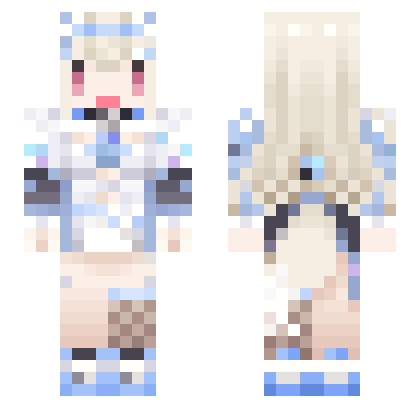 zZMiRaiXx Minecraft skin, front and back view