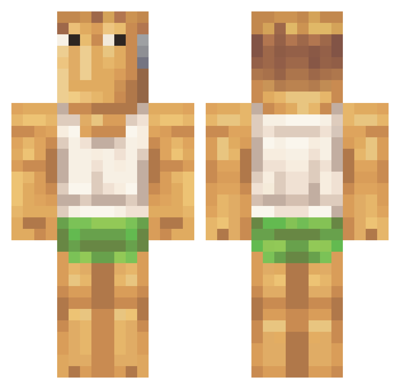 RealSiyul Minecraft skin, front and back view