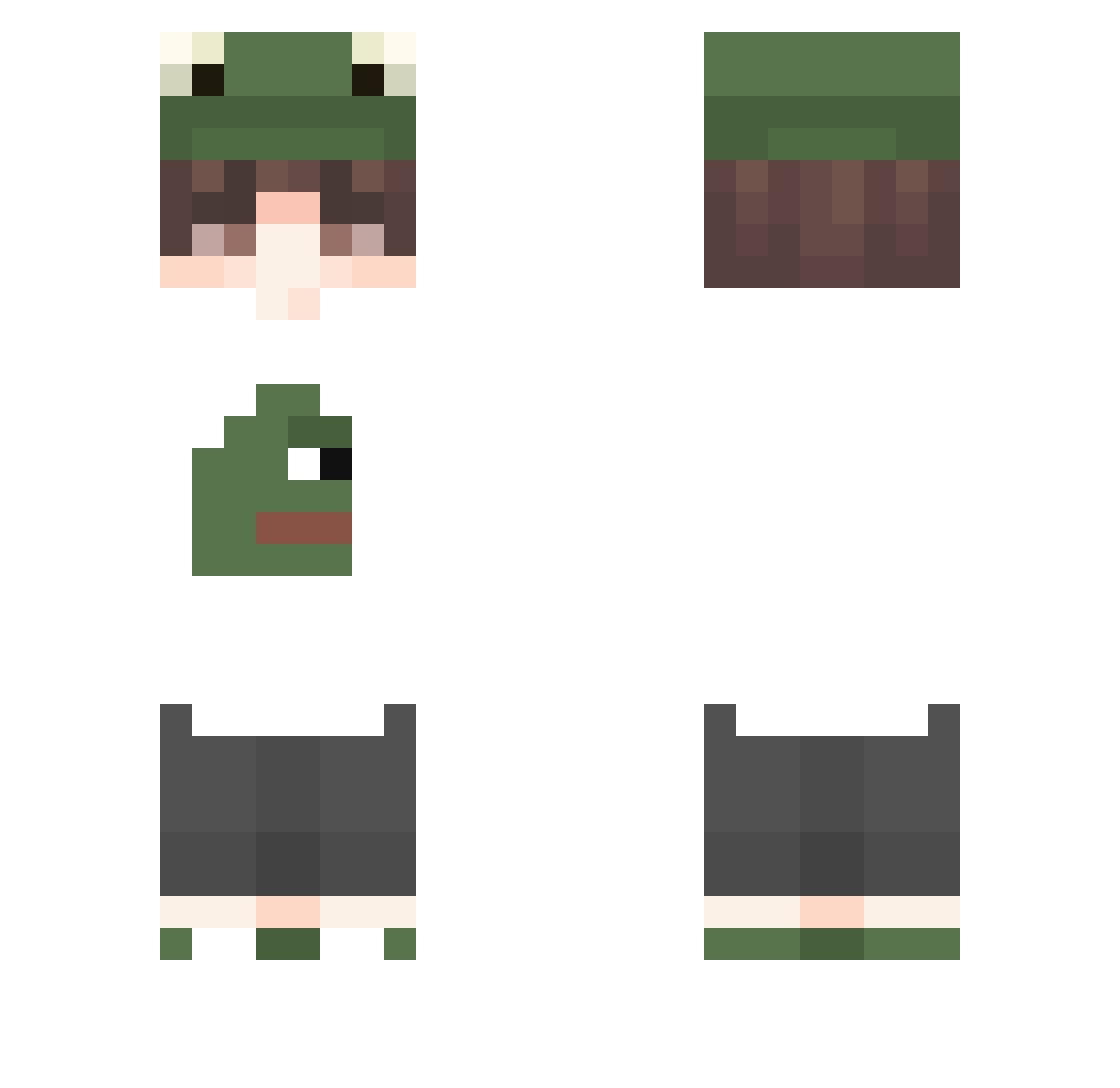 Zageuni Minecraft skin, front and back view