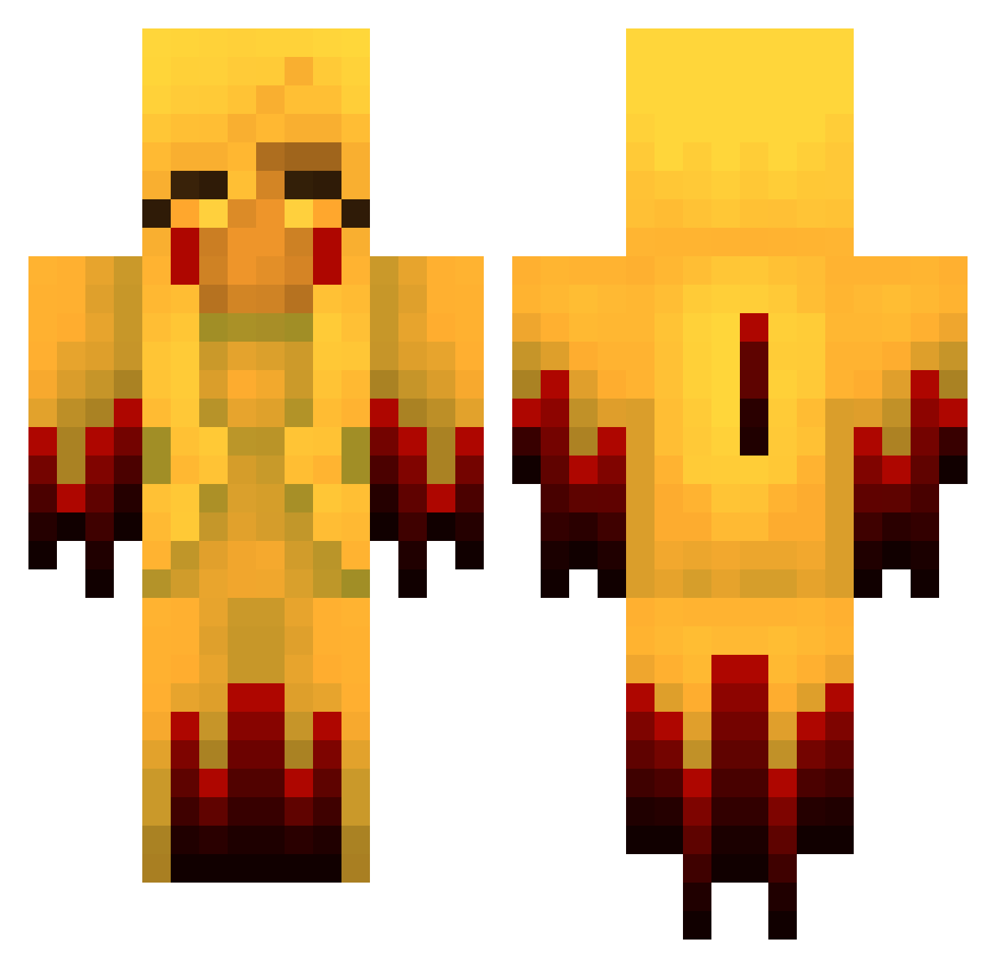 OutPlaying Minecraft skin, front and back view