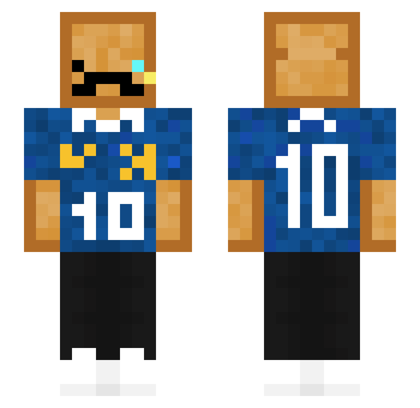 Pin2Mii Minecraft skin, front and back view