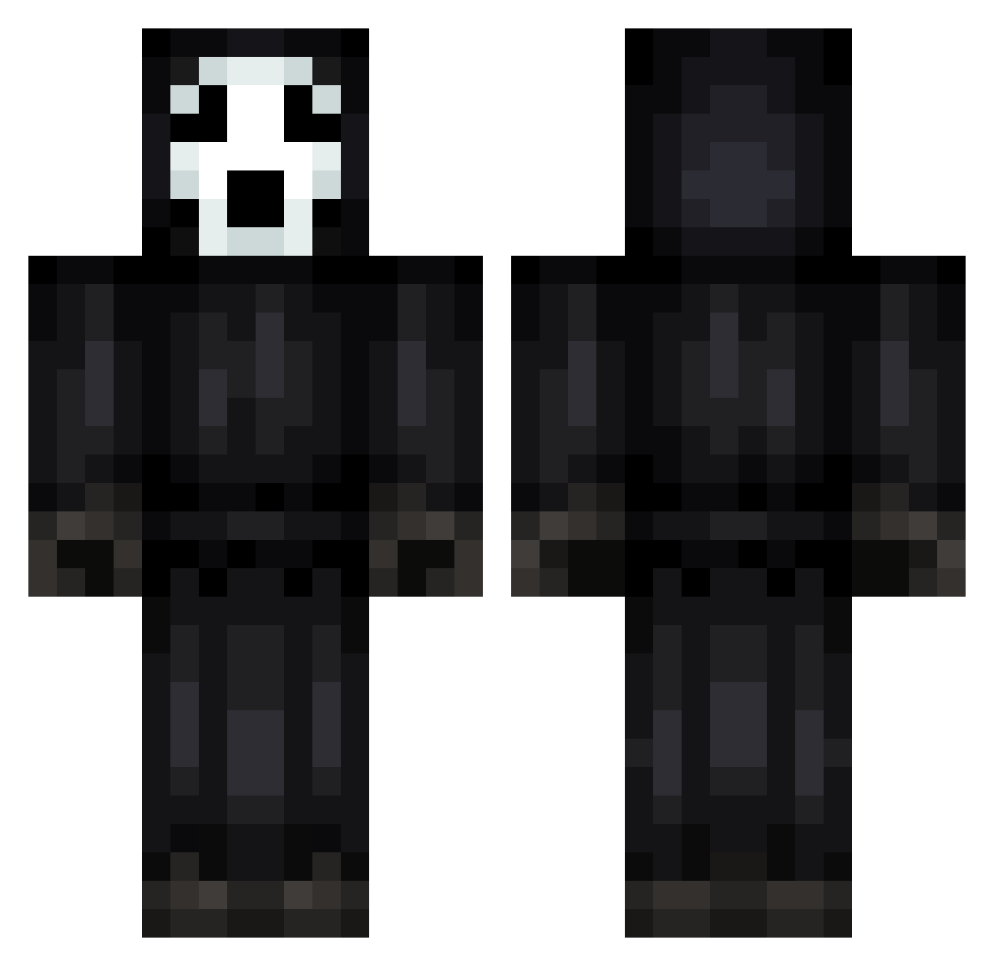 Bl0odSoul Minecraft skin, front and back view