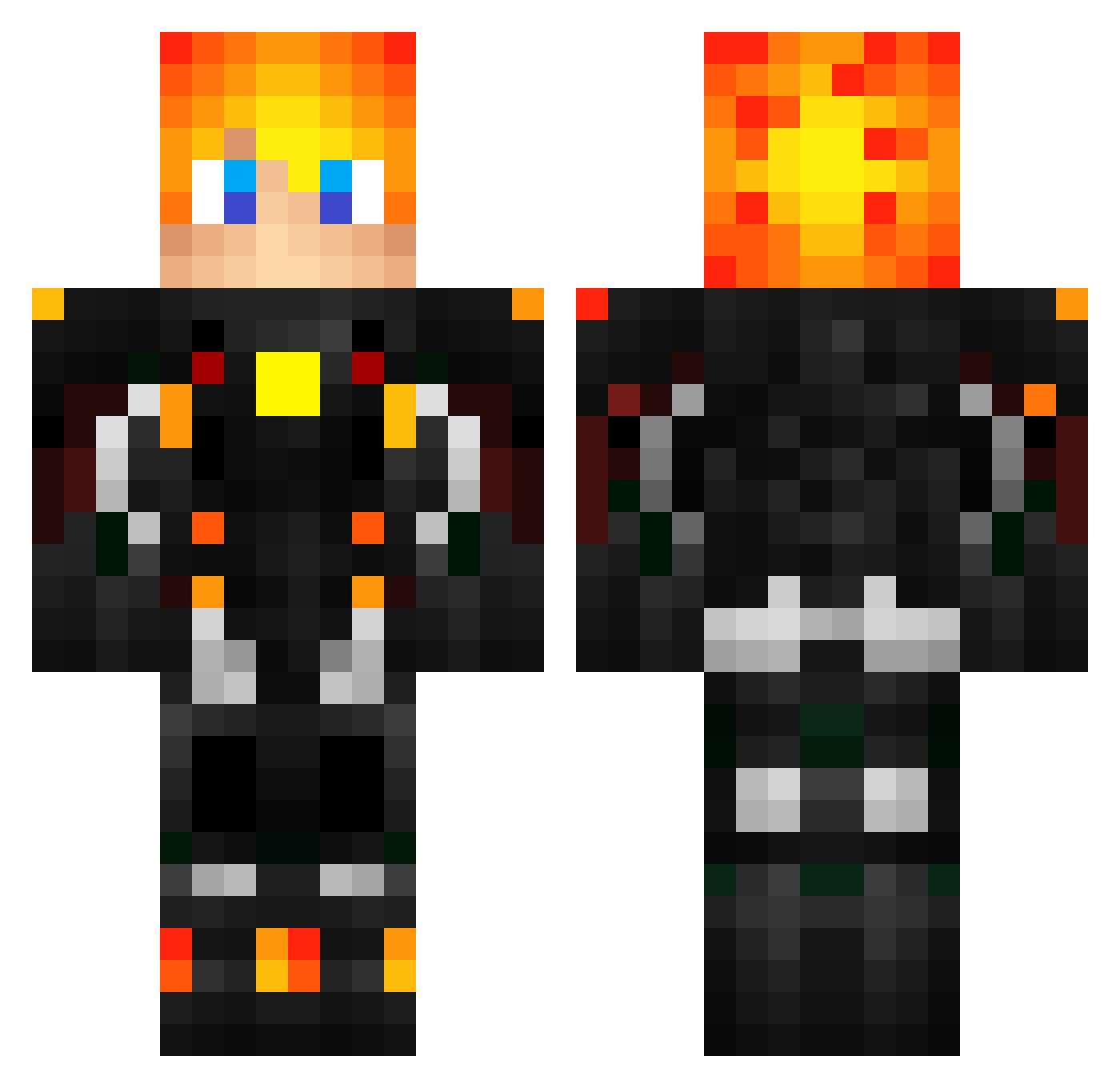 Stylr3x Minecraft skin, front and back view