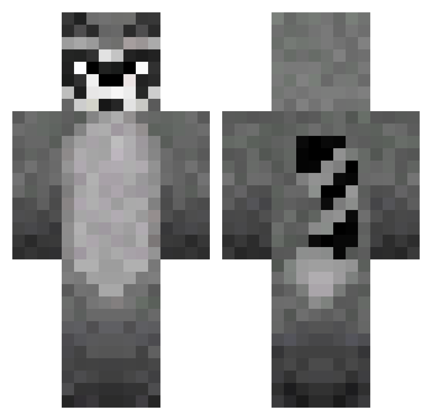MonstrousFright Minecraft skin, front and back view