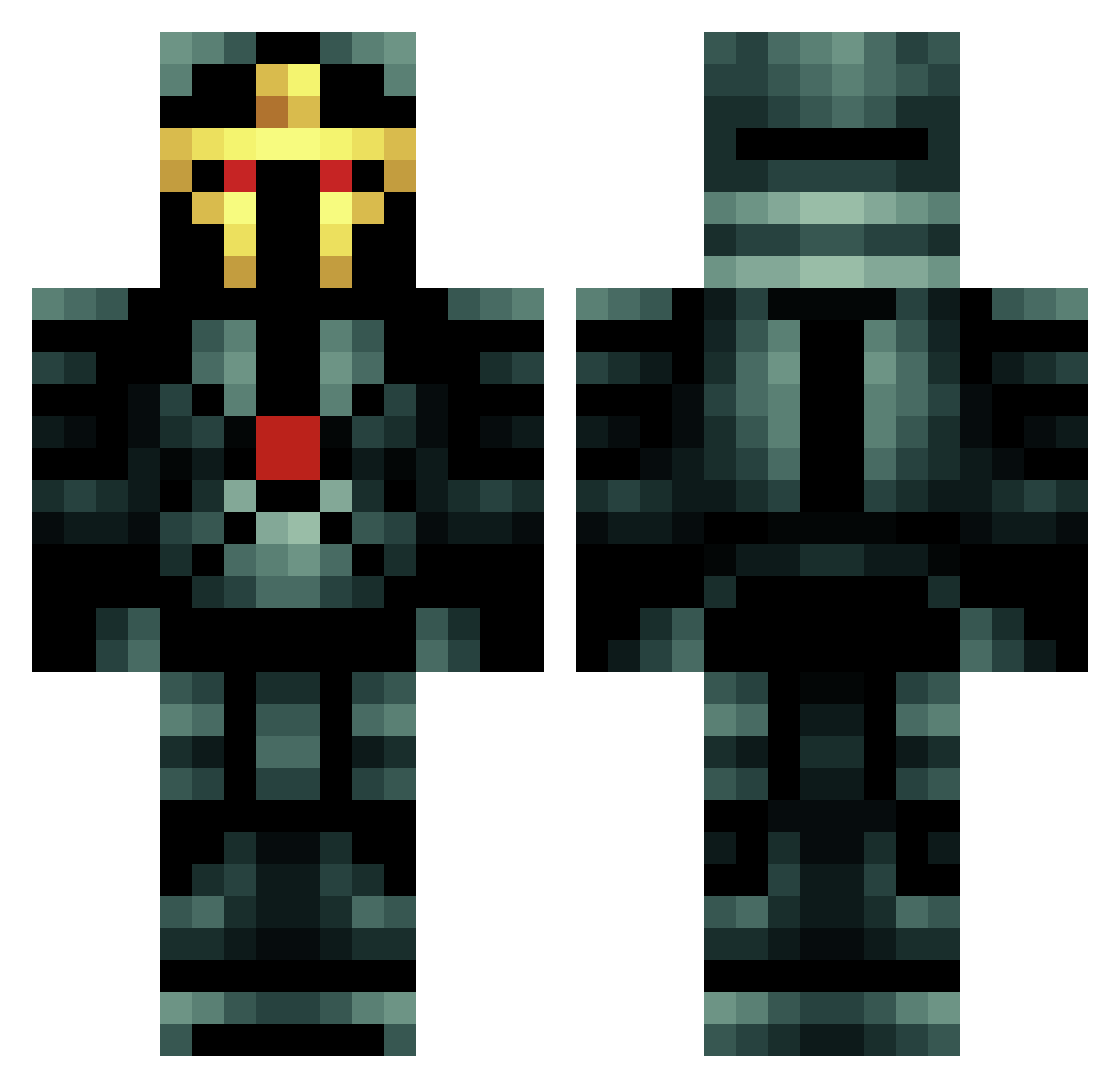 sorsyns Minecraft skin, front and back view