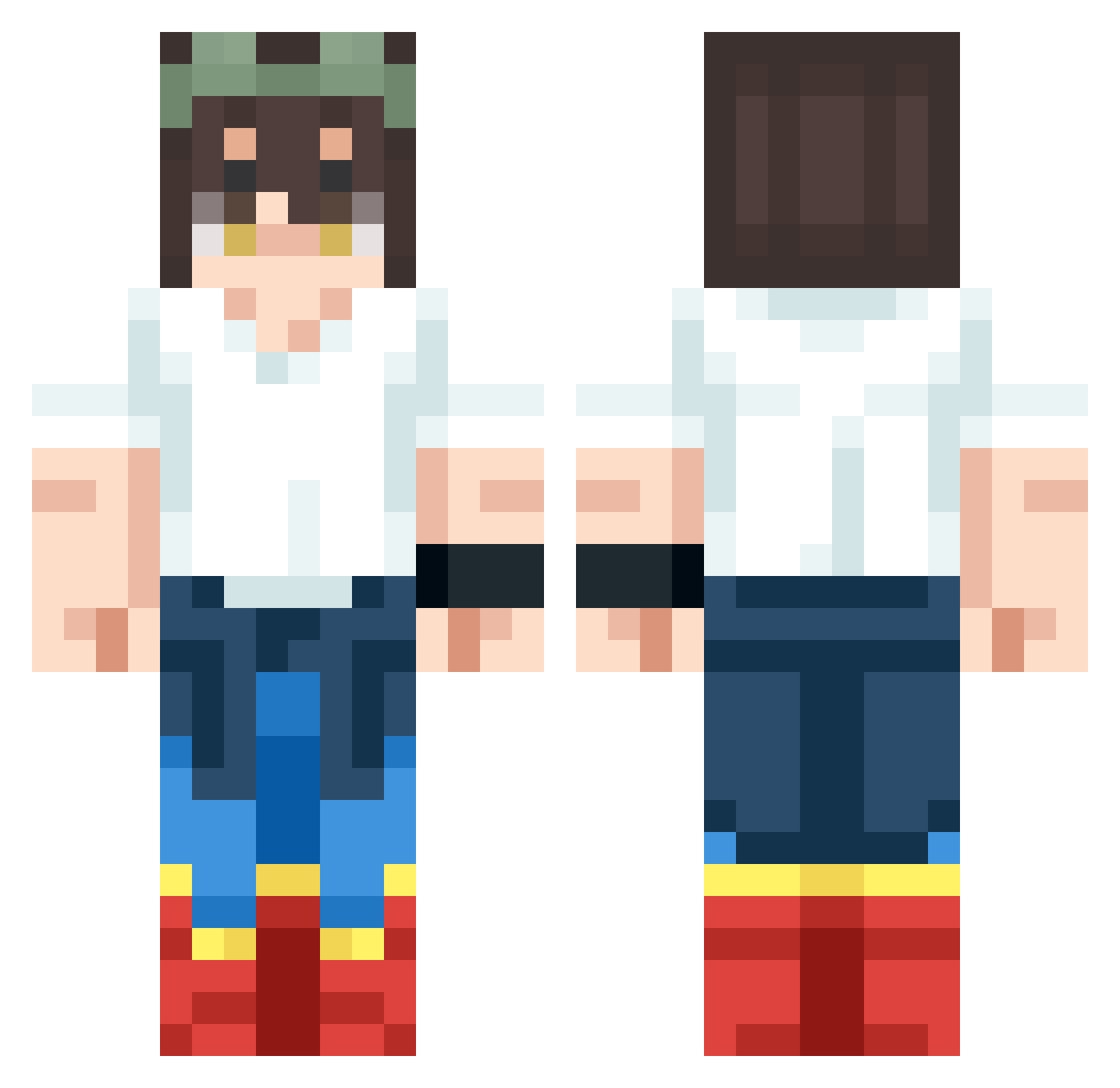 RichwardX Minecraft skin, front and back view