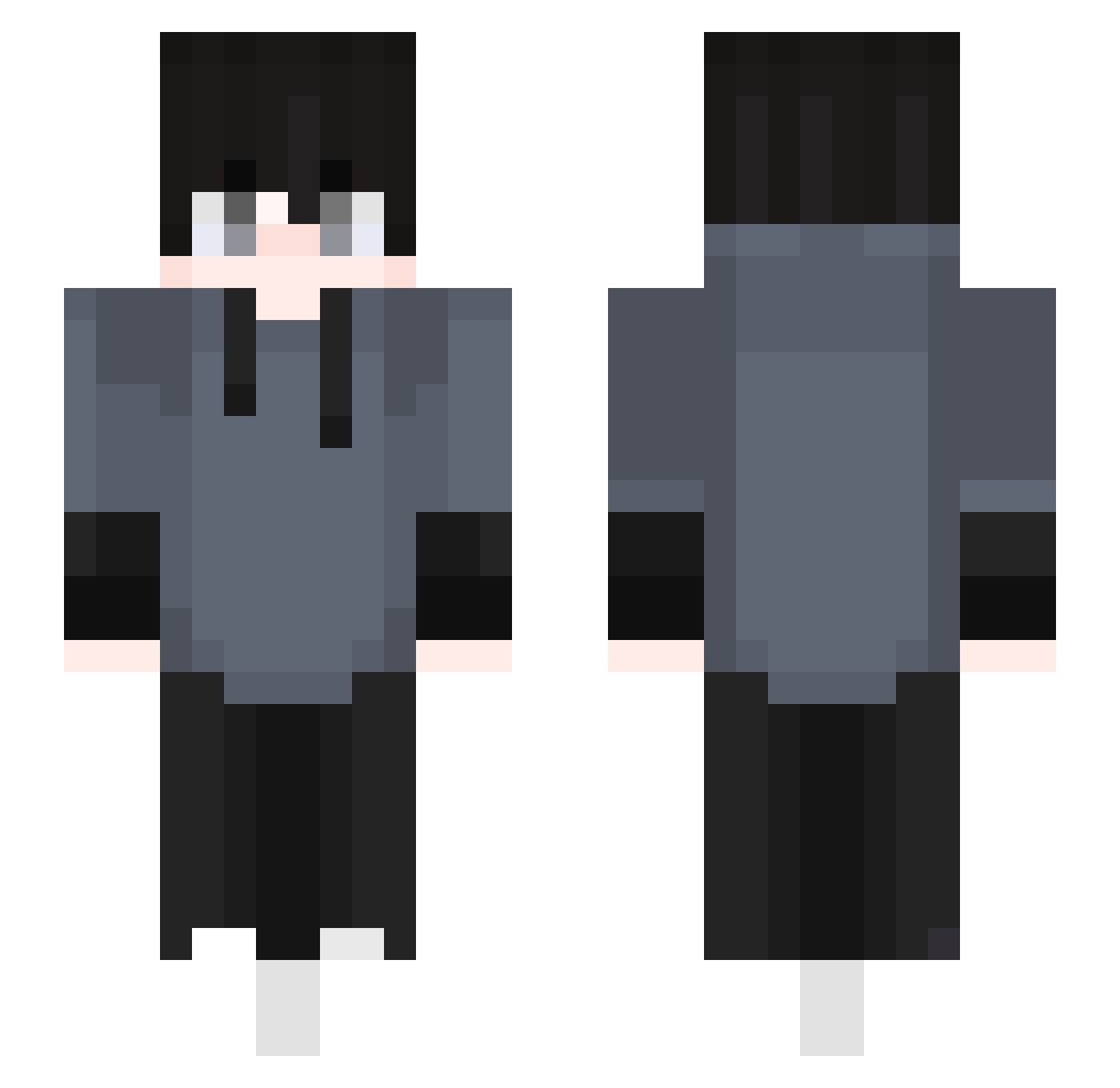 Stinkiboy Minecraft skin, front and back view