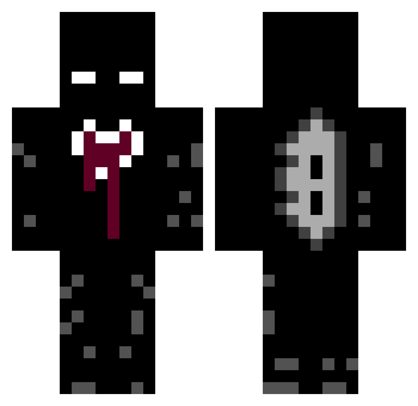 razzorderealized Minecraft skin, front and back view