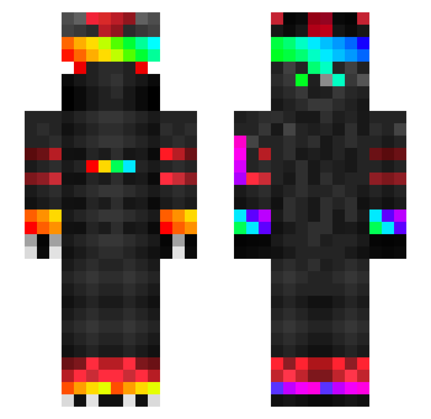Untouchability Minecraft skin, front and back view