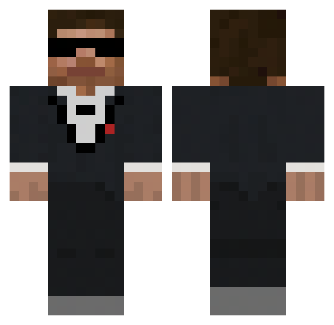 ObeceBurrito Minecraft skin, front and back view