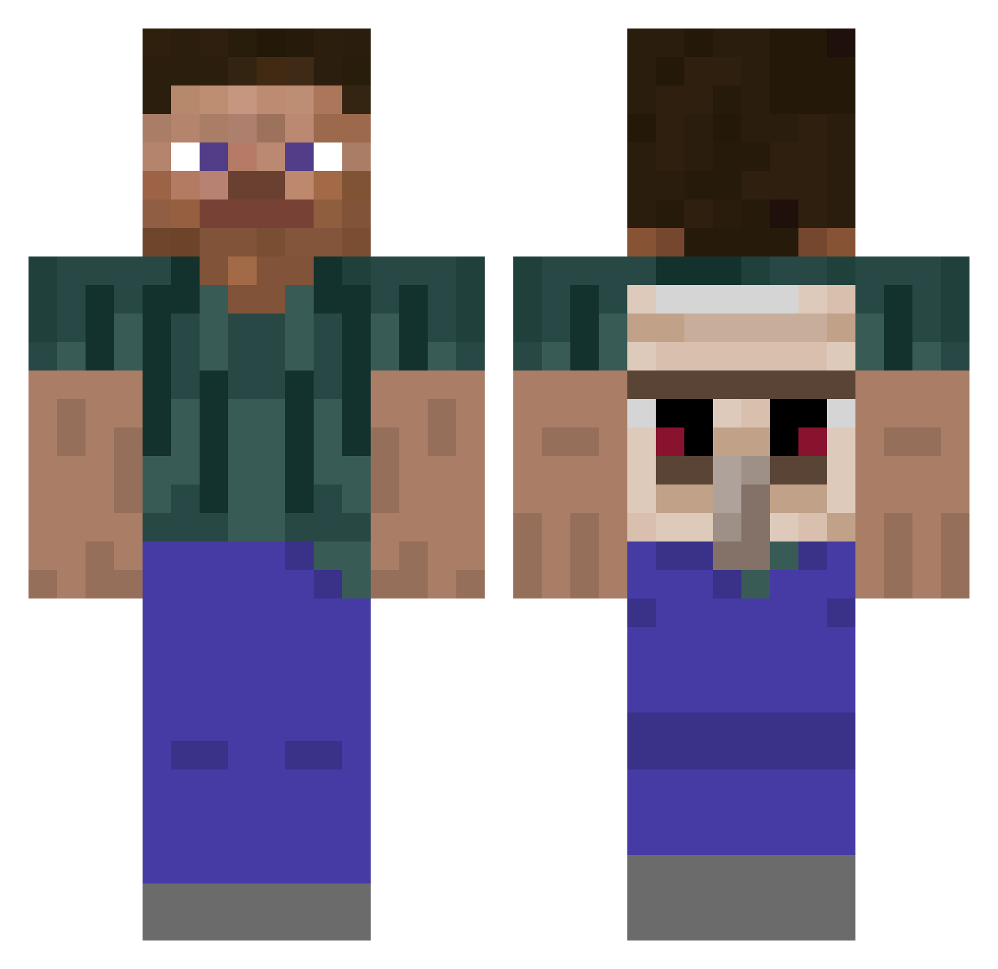 momokiing Minecraft skin, front and back view