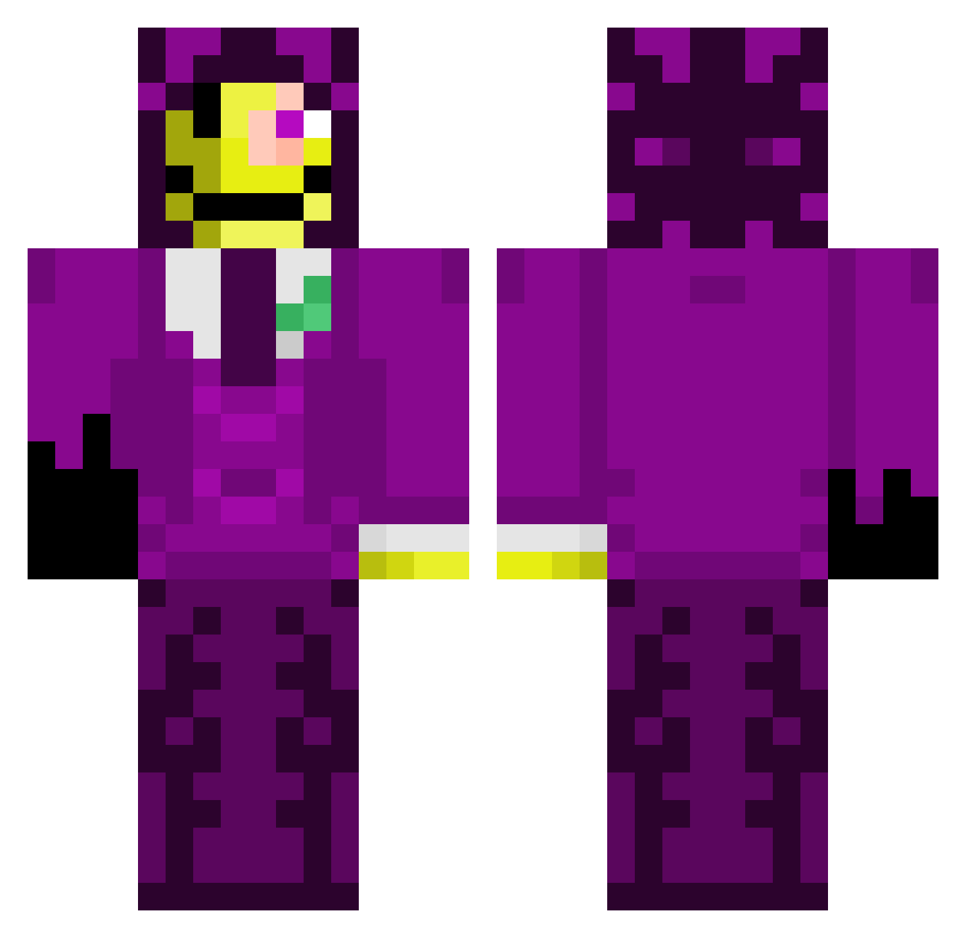 Srotack Minecraft skin, front and back view