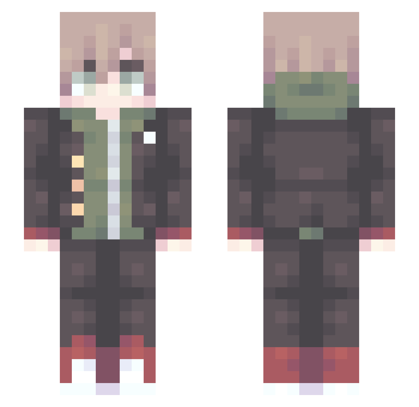 BYTunix Minecraft skin, front and back view