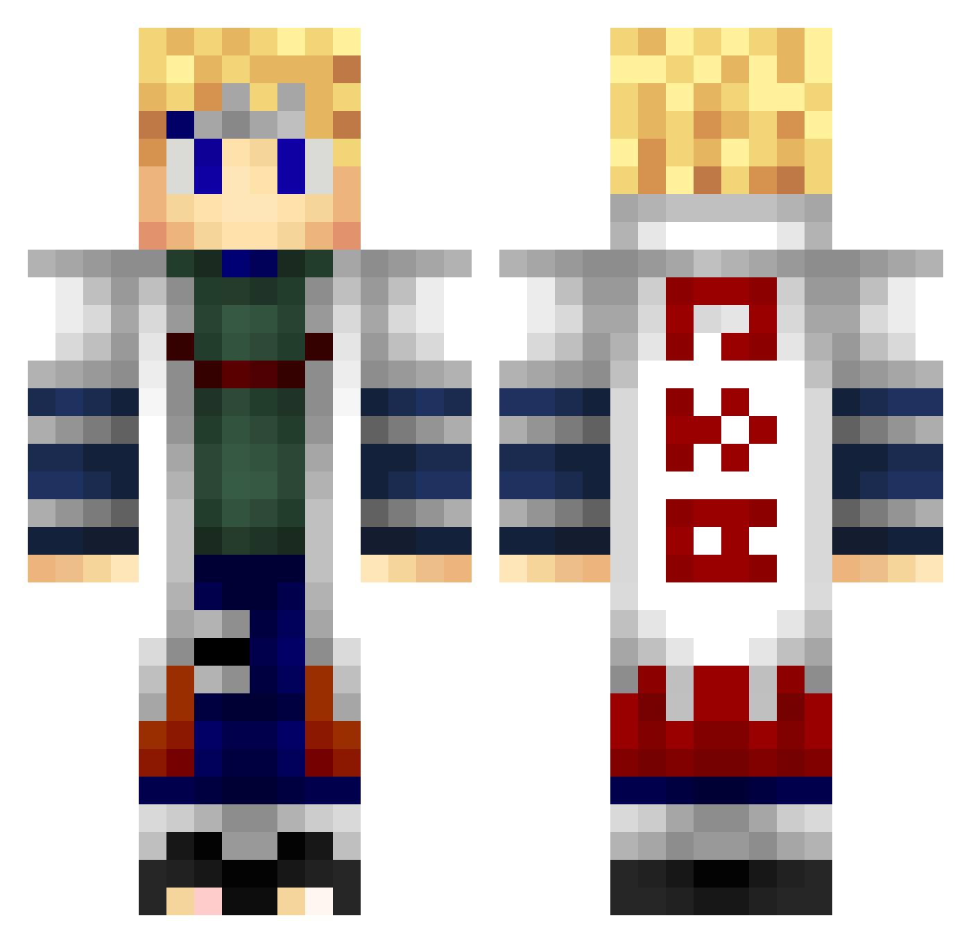 sinjuwuw Minecraft skin, front and back view