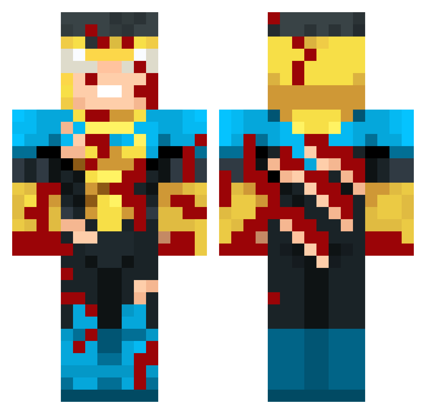 Blaze6069 Minecraft skin, front and back view