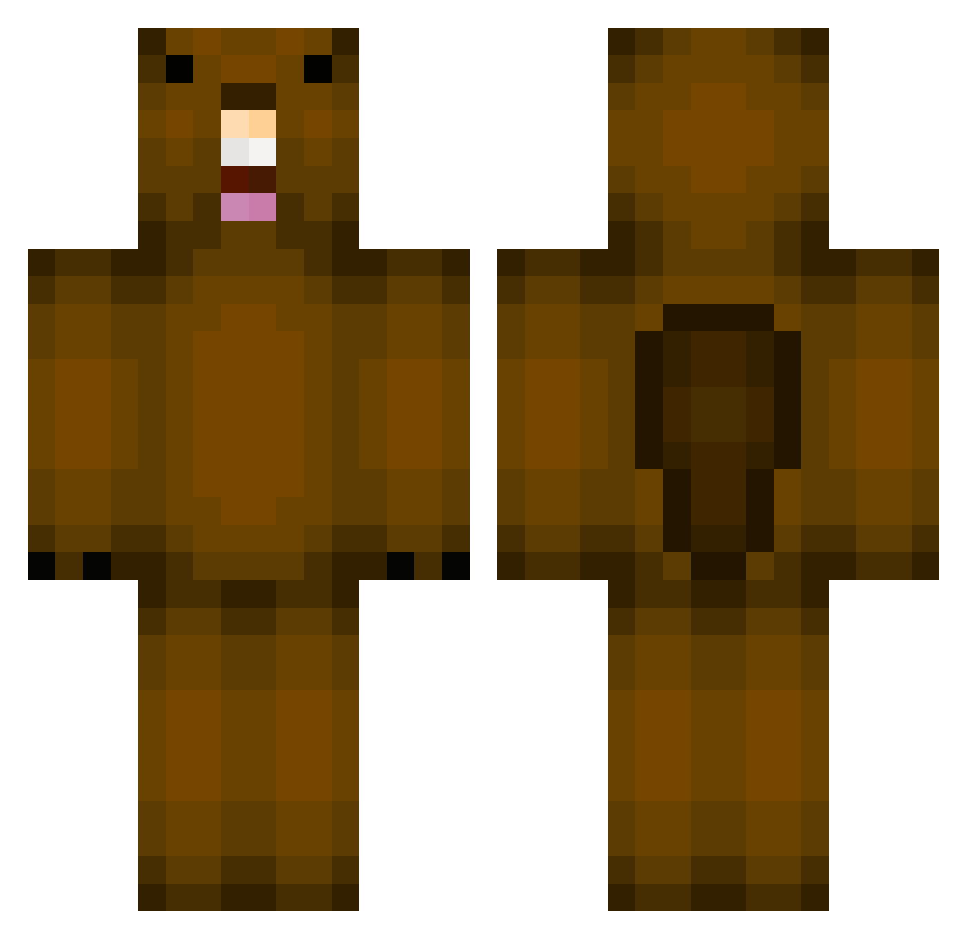 Bebriukas420 Minecraft skin, front and back view