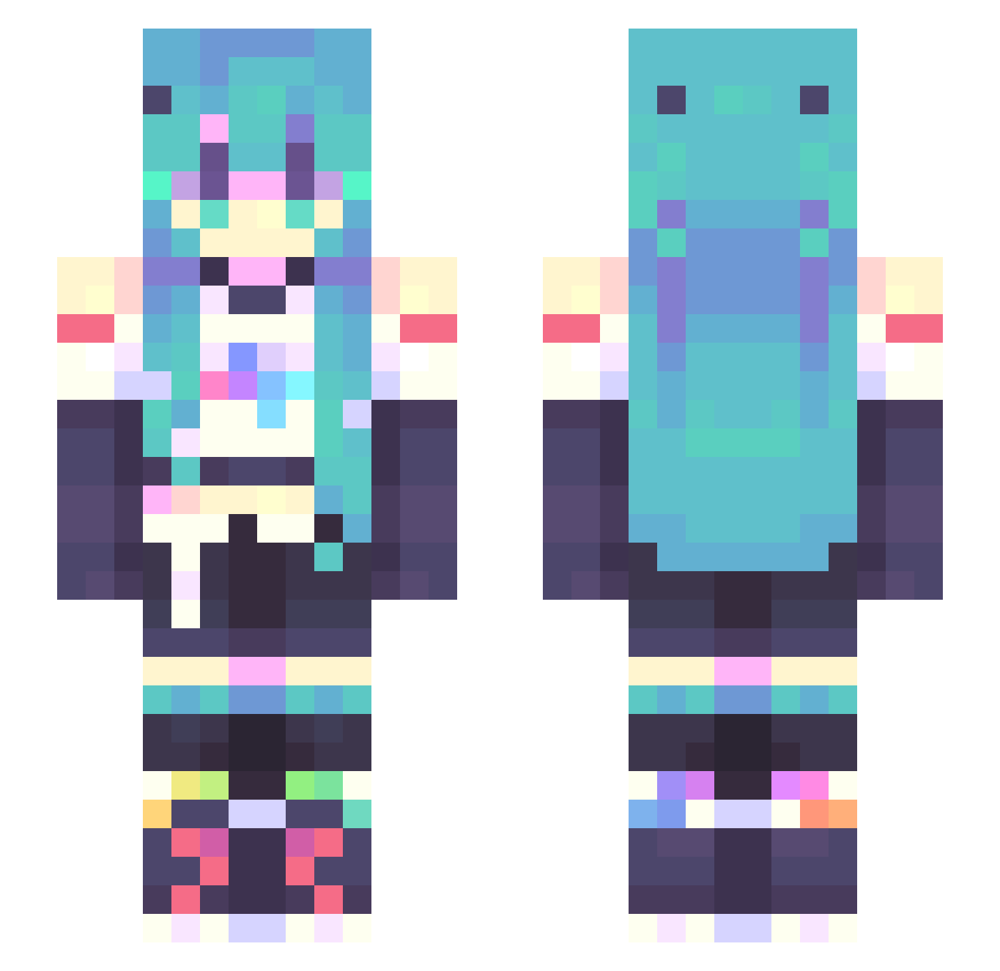KIRA_NOG Minecraft skin, front and back view
