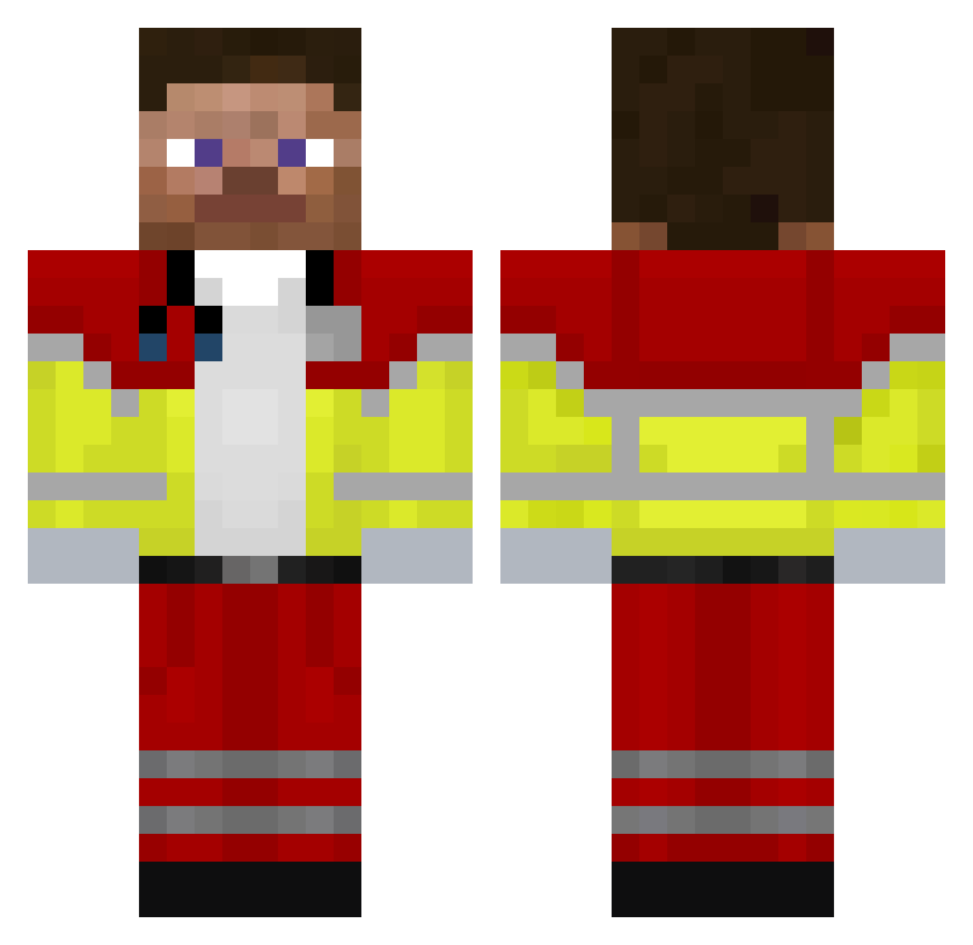 1xBigMacZitrone Minecraft skin, front and back view