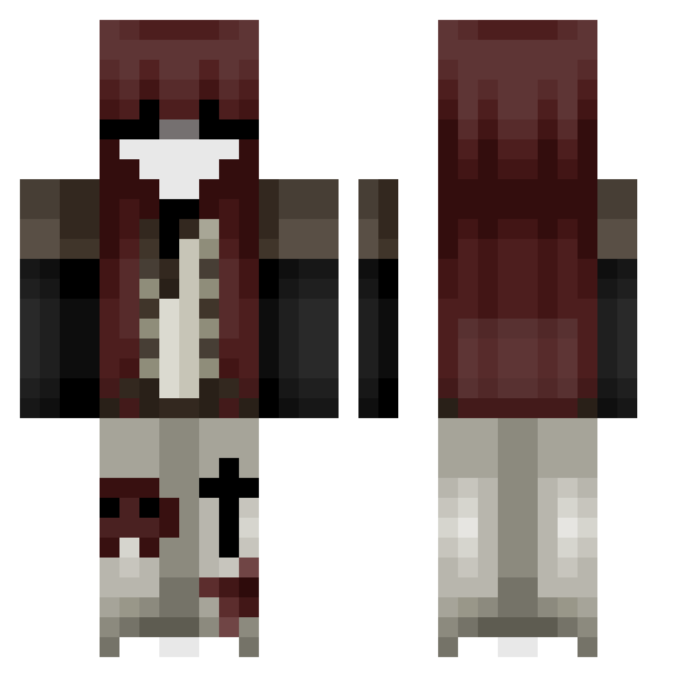 Lulunaaaa Minecraft skin, front and back view