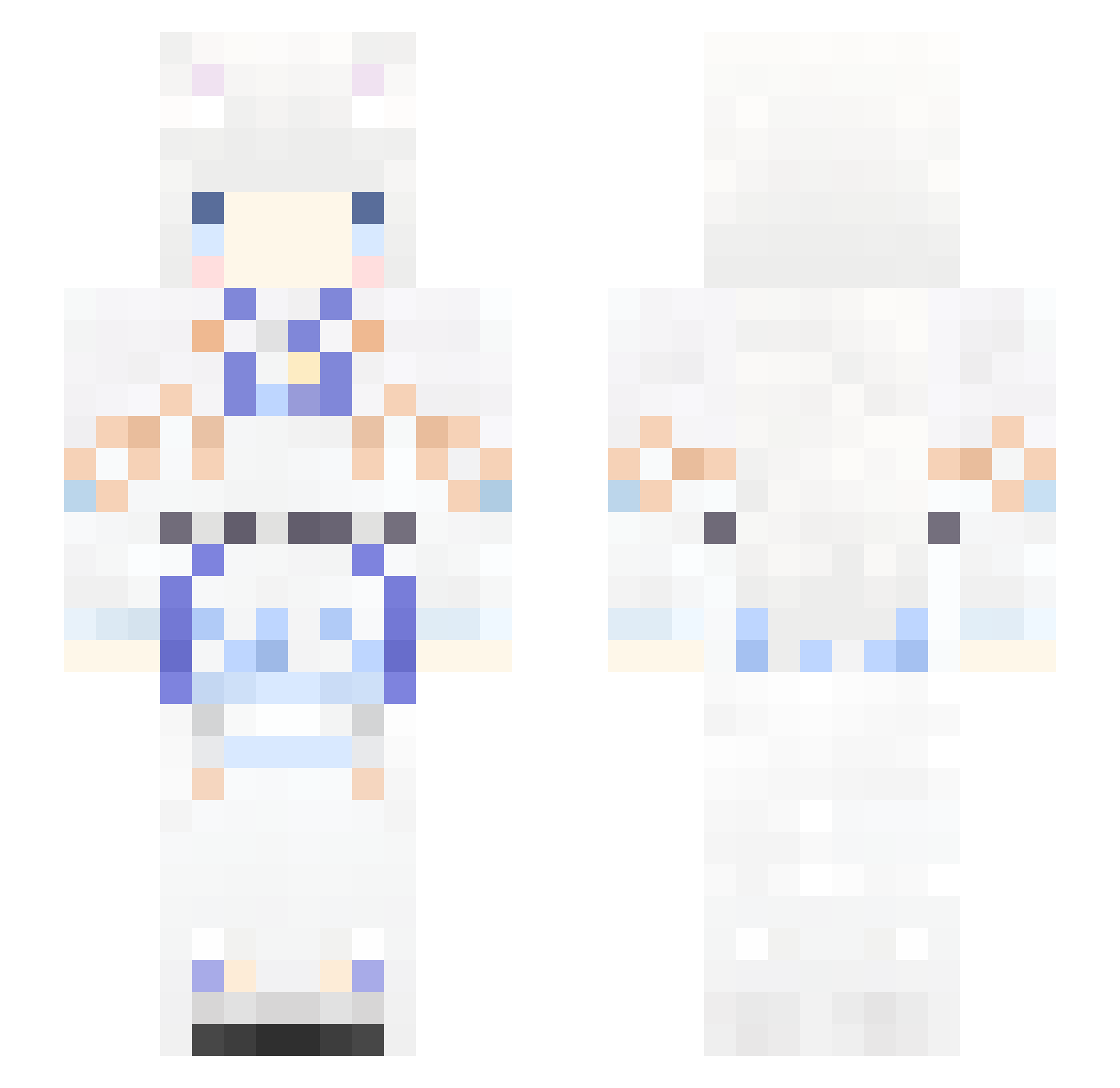 Yukiokami_Yukina Minecraft skin, front and back view