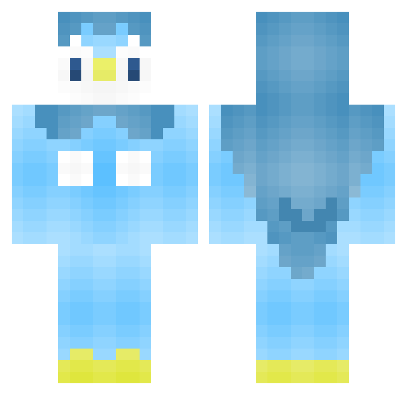 Youre Minecraft skin, front and back view