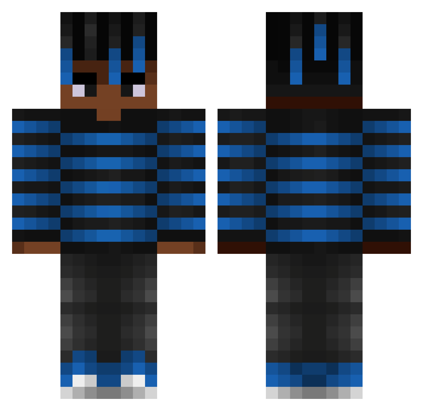 Randomly Minecraft skin, front and back view