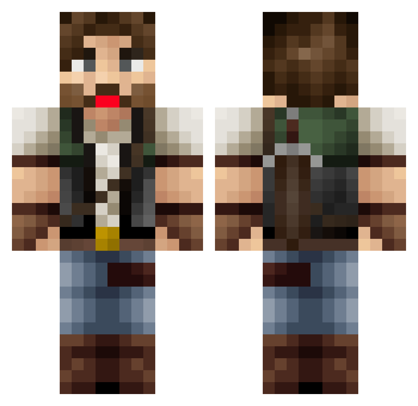 Esquire_13 Minecraft skin, front and back view