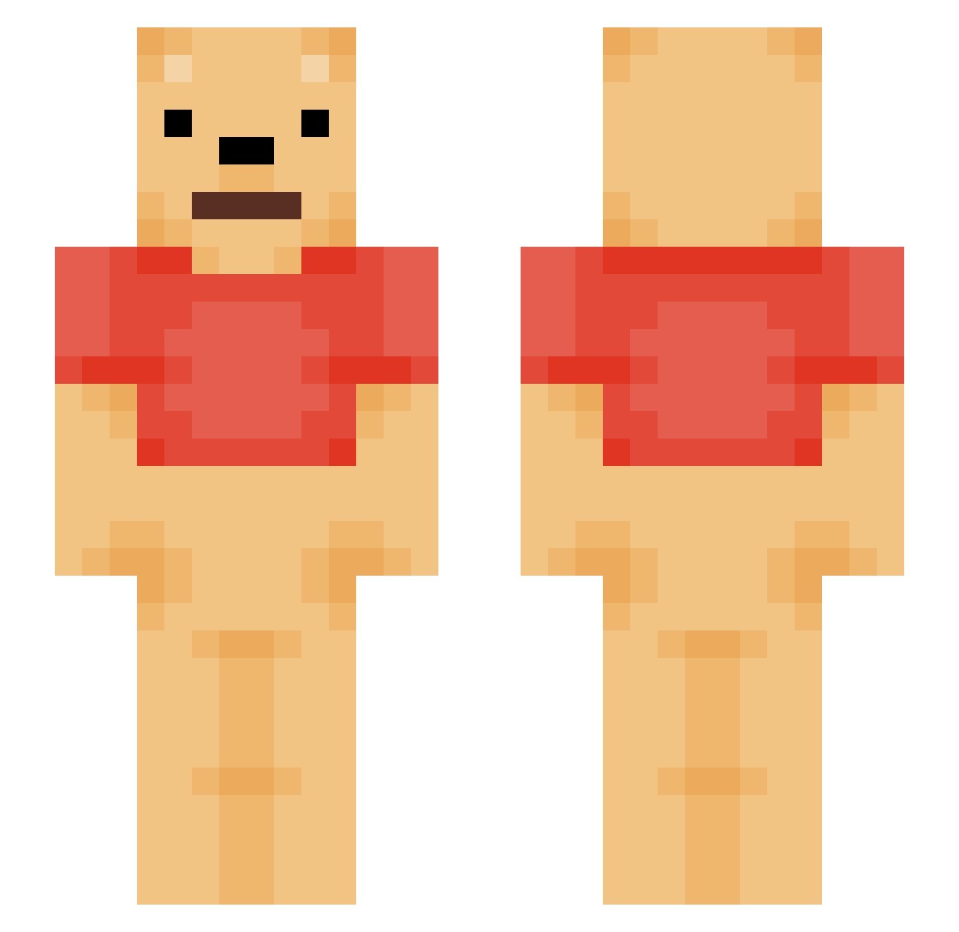 Miskasama Minecraft skin, front and back view