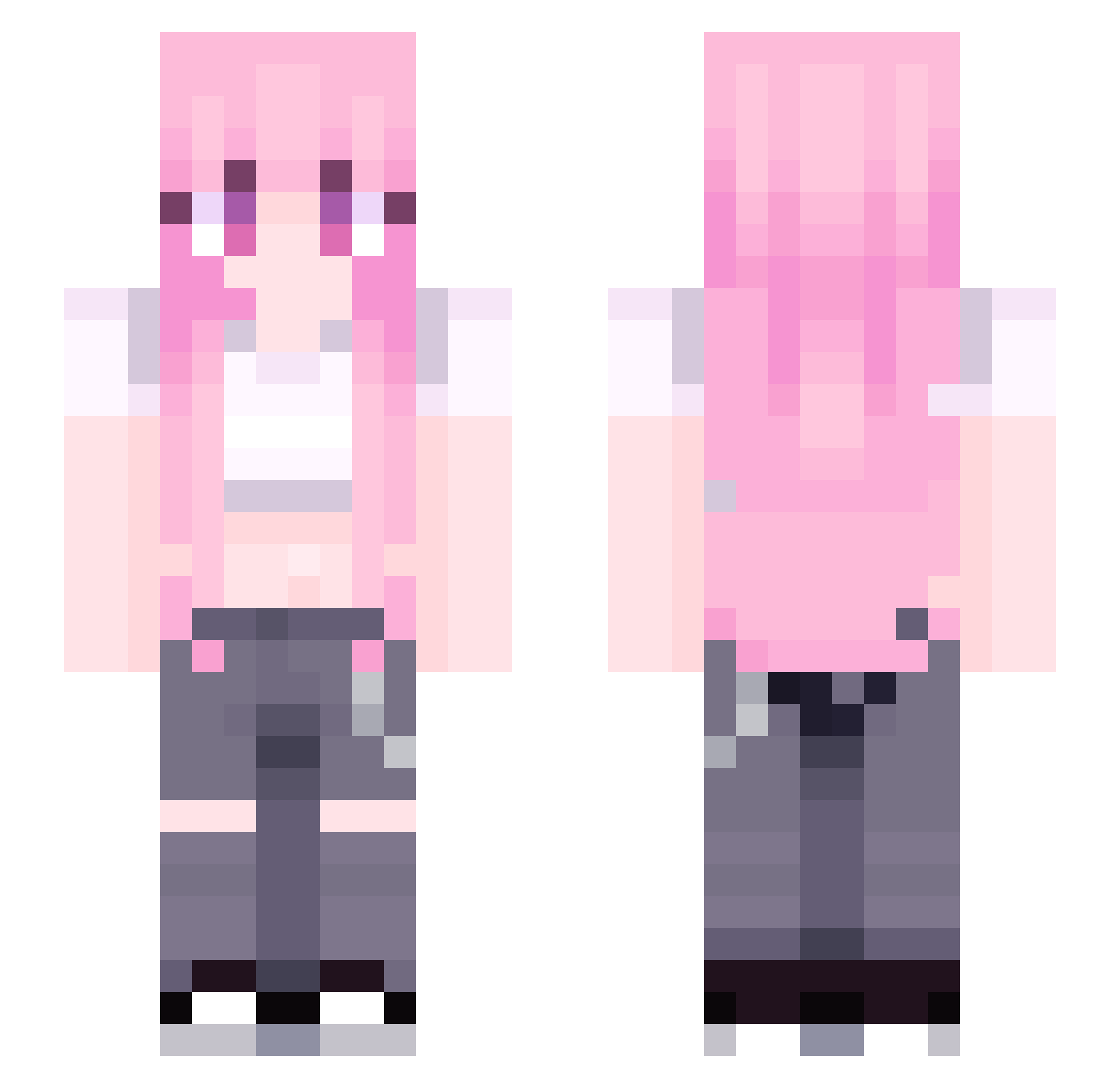 dotnet Minecraft skin, front and back view