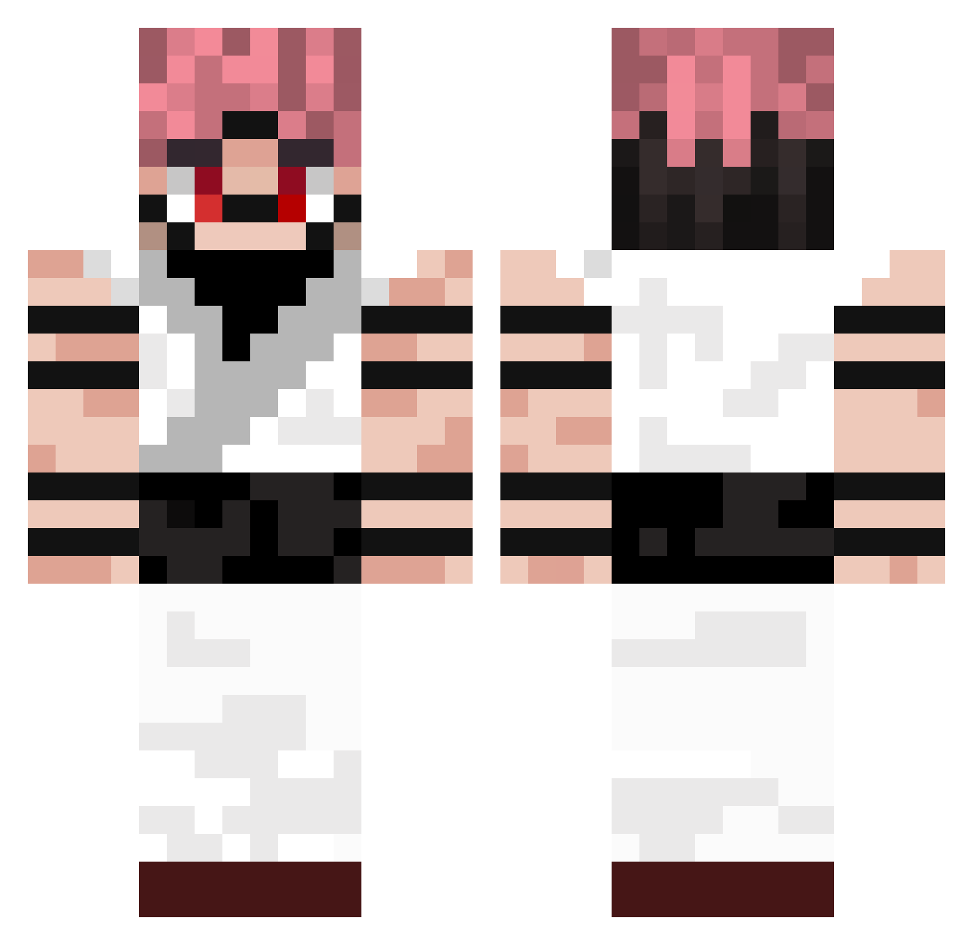 DeWe_eS Minecraft skin, front and back view