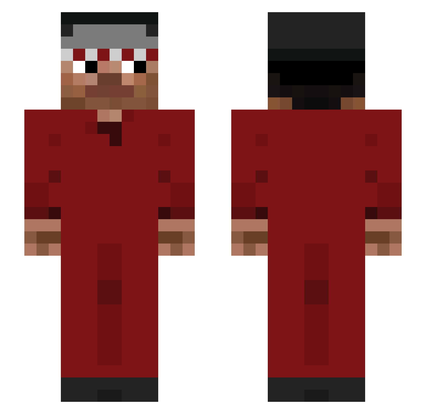 only5xp Minecraft skin, front and back view