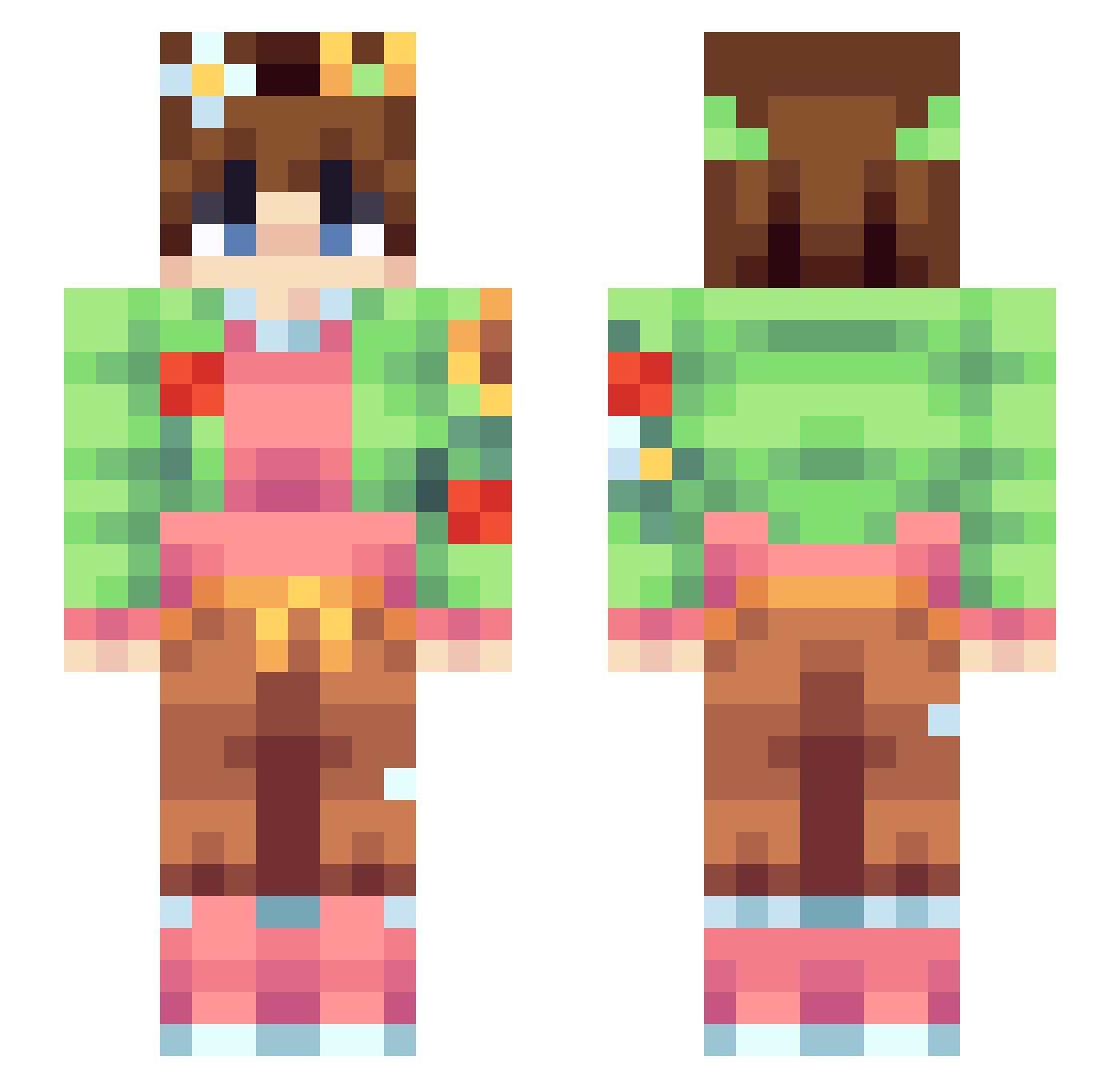 FakeTurt1e Minecraft skin, front and back view