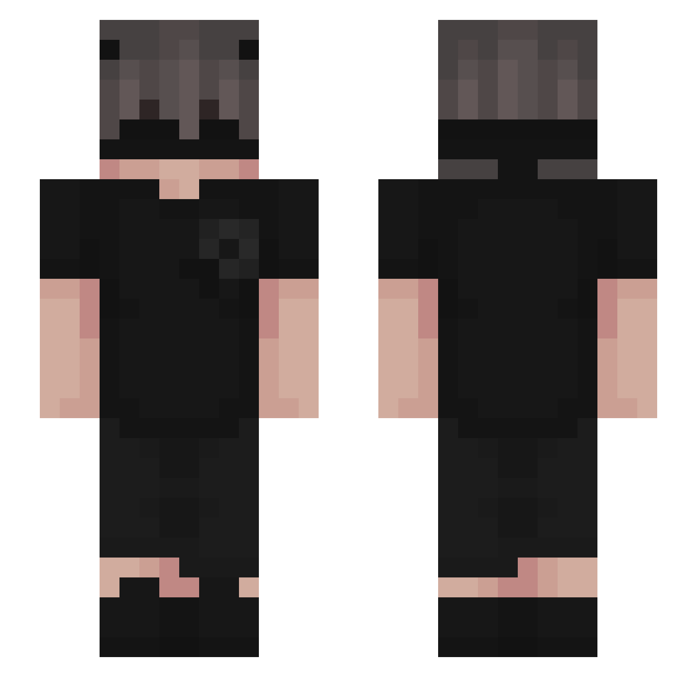 zCrow_ Minecraft skin, front and back view