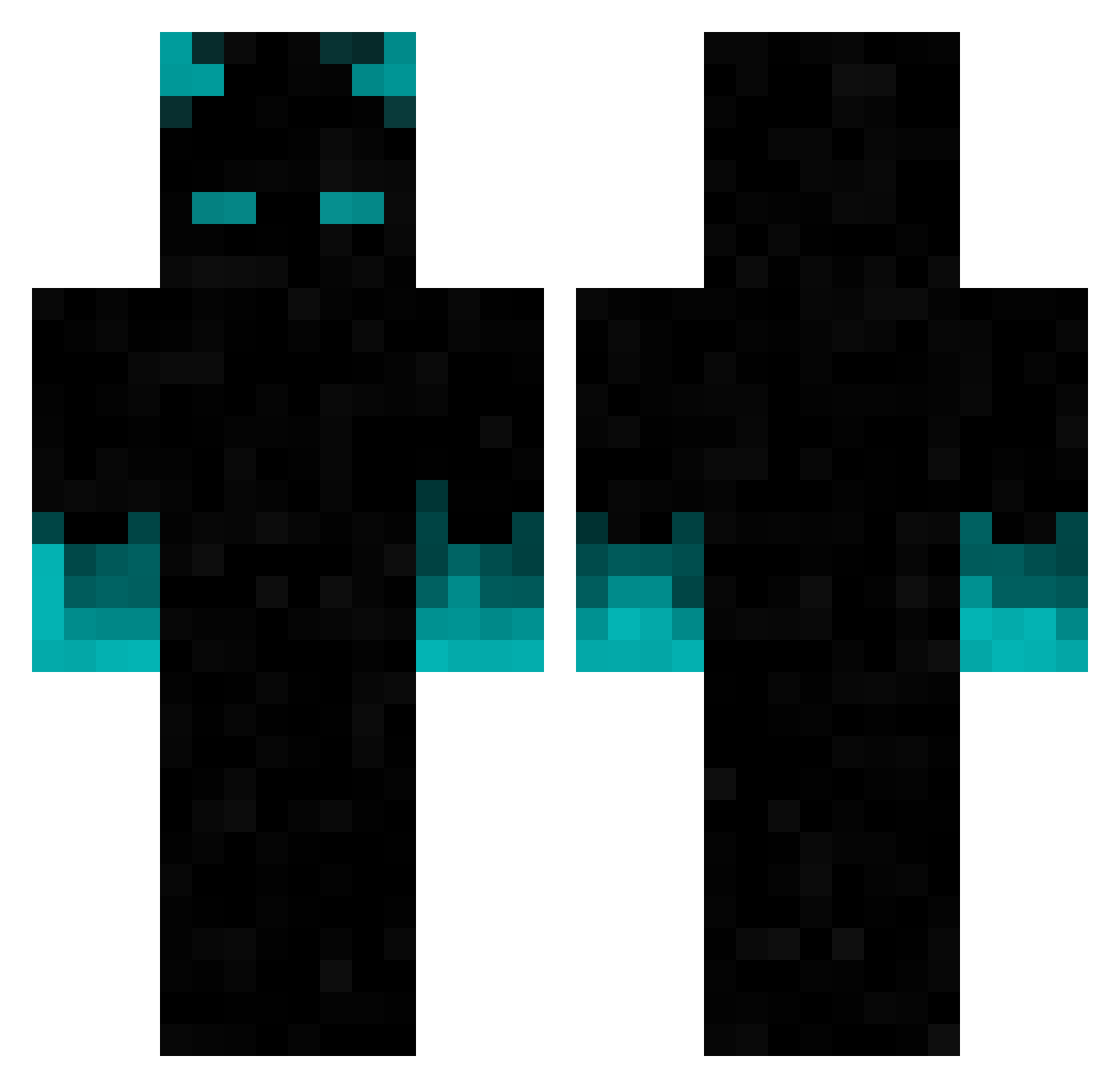RealisticPX Minecraft skin, front and back view
