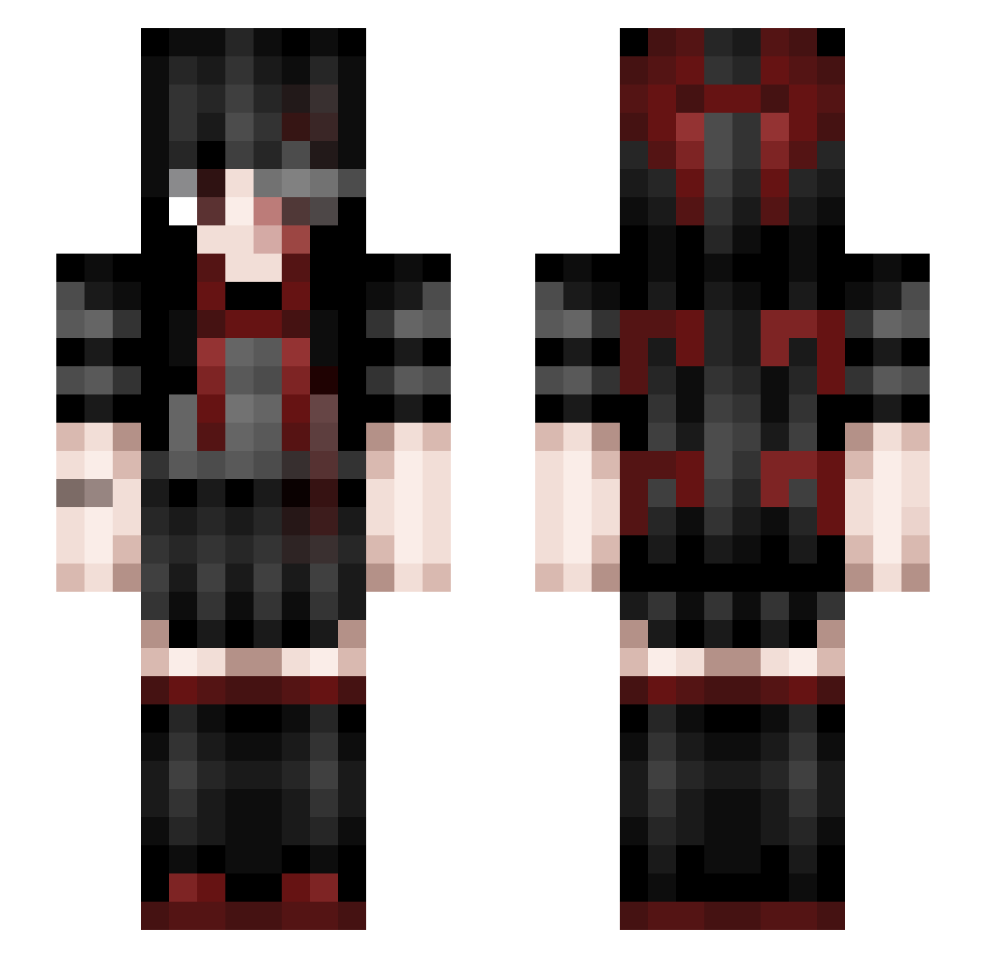 Arnelle Minecraft skin, front and back view
